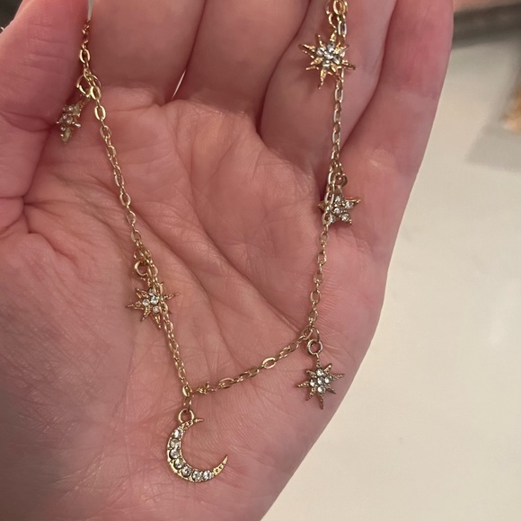 Gold Star & Moon Necklace - Picture 3 of 4